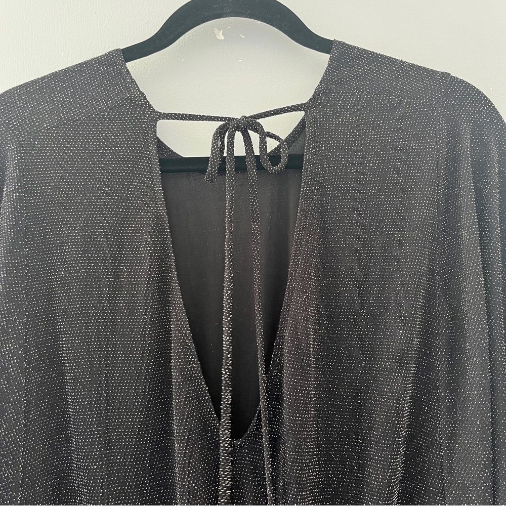Show Me Your Mumu Genevieve Mini Dress Black Gold Metallic Glam Size Small - Picture 4 of 8